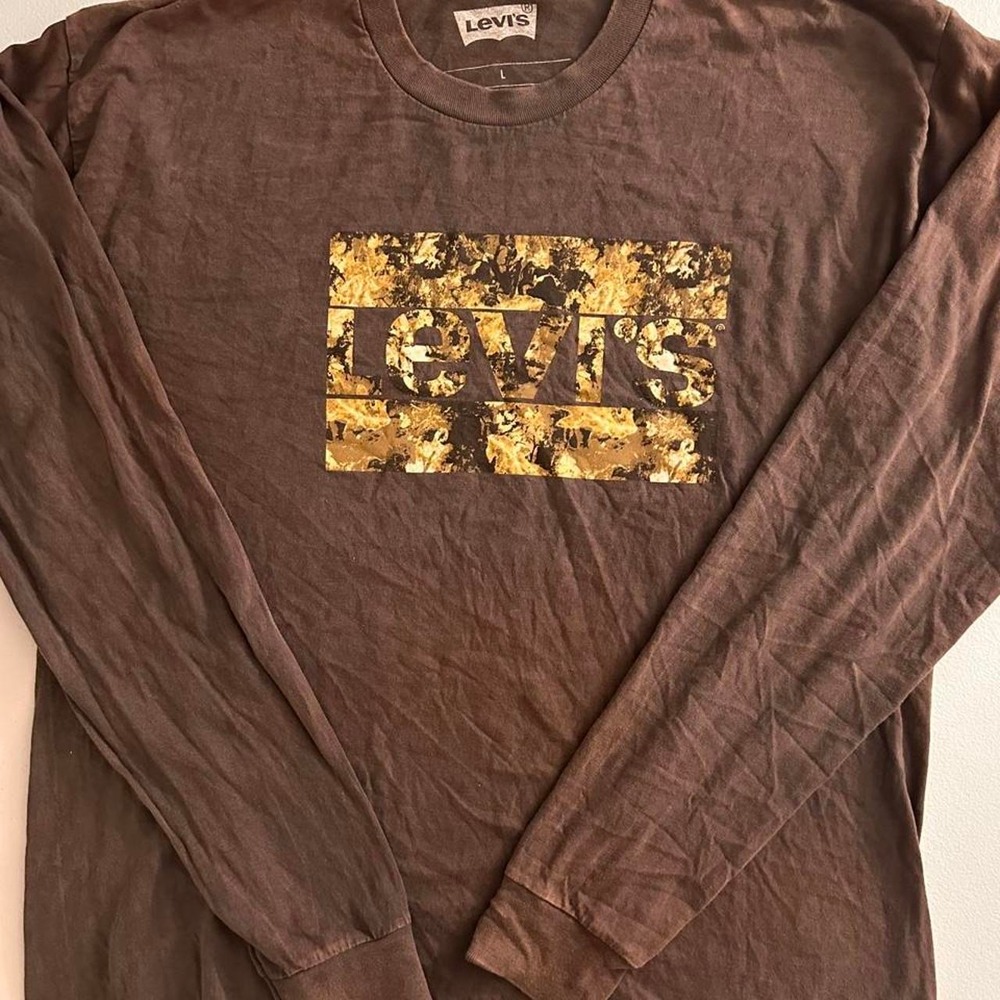 Levi's long sleeve stone washed brown longsleeve shirt - Picture 1 of 7